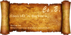 Csollán Barbara névjegykártya