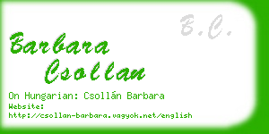 barbara csollan business card